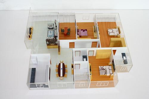 Modelos arquitectónicos diminutos da construção comercial com sistema de iluminação