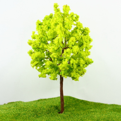 China Miniatura modelo árvores amarelo verde Avenue plantação arame árvore 16 cm fornecedor