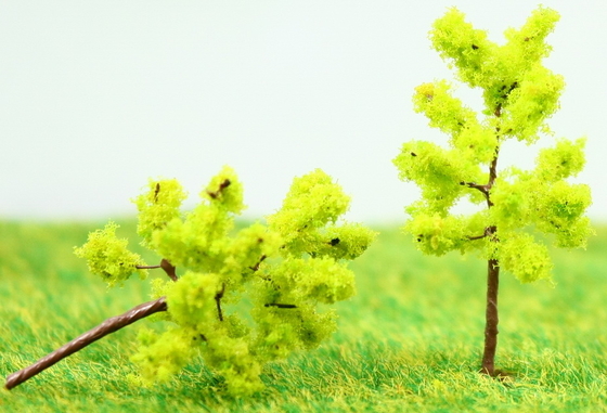 China Ferroviária paisagem em miniatura modelo árvores amarelo verde Avenue plantação arame árvore 3,5 cm fornecedor