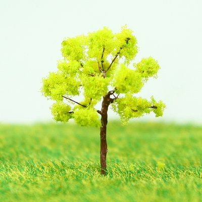 China Plástico em miniatura modelo árvores amarelo verde Avenue plantação fio árvore 3,5 cm fornecedor