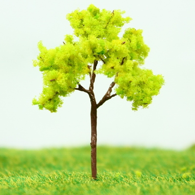 China Miniatura modelo árvores amarelo verde Avenue plantação Wire Palm Tree 4,5 cm fornecedor