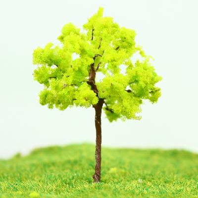 China Árvore de fio amarelo verde Avenue de árvores em miniatura modelo 6 cm para Layout de trem fornecedor
