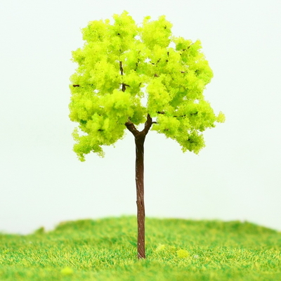 China OEM miniatura modelo árvores amarelo verde rua arame árvore 7 cm fornecedor