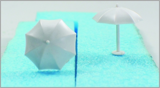 China MT150 150 Custom escala modelo comboio Layouts PARASOL plástico em miniatura fornecedor
