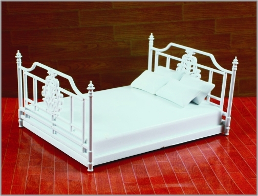 China Arquitetônico casas 3D modelo mobiliário antigo Tribunal Art Double Bed 1:20 / 1:25 / 1:30 fornecedor