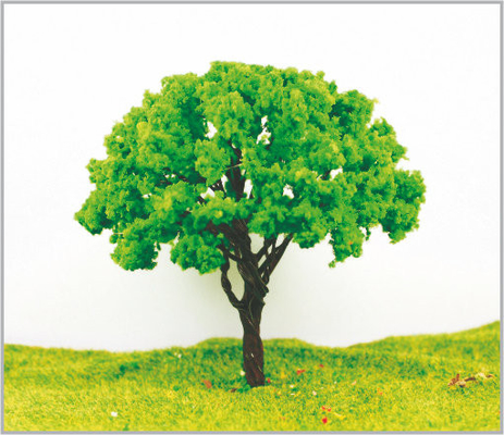 China árvores modelo diminutas verdes de Yello do metal feito sob encomenda da disposição do parque temático de 11cm fornecedor