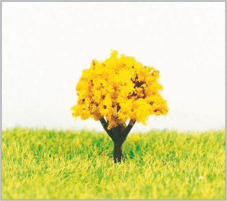 China Árvores modelo diminutas feitos a mão do plástico 2.5cm com amarelo fornecedor