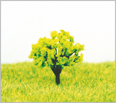 China Árvores modelo diminutas plásticas amarelas feitos a mão do verde 3.5cm fornecedor