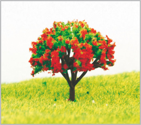 China Árvores modelo diminutas 4.5cm plásticas arquitectónicas feitas sob encomenda em feito à mão com vermelho fornecedor