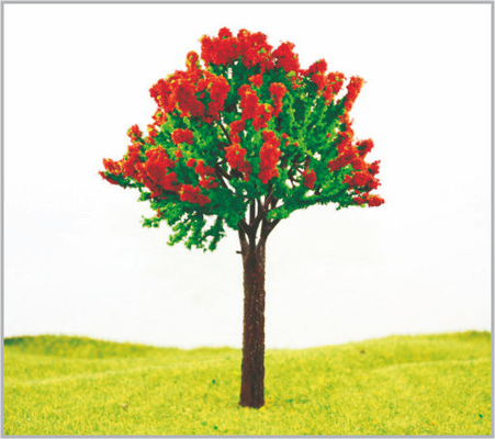 China Árvores modelo diminutas 16cm plásticas arquitectónicas vermelhas feitas sob encomenda fornecedor