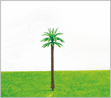 China M005 OEM HO Train Layout miniatura modelo árvores amarelo verde Avenue Coconut Tree 6,5 cm fornecedor