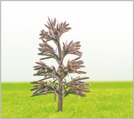 China B9536 OEM miniatura modelo árvores amarelo verde plástico pirâmide tronco 9.5 cm fornecedor