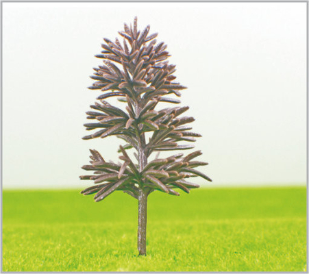 China B8532 OEM miniatura modelo árvores amarelo verde plástico pirâmide tronco 8,5 cm fornecedor