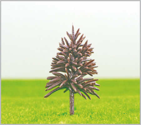 China B6823 OEM miniatura modelo árvores amarelo verde plástico pirâmide tronco 6,8 cm fornecedor