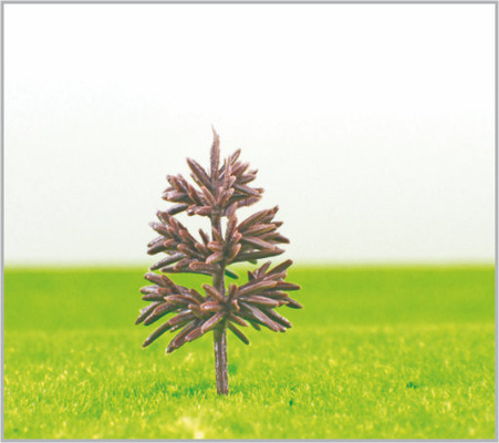 China B5818 OEM miniatura modelo árvores amarelo verde plástico pirâmide tronco 5,8 cm fornecedor