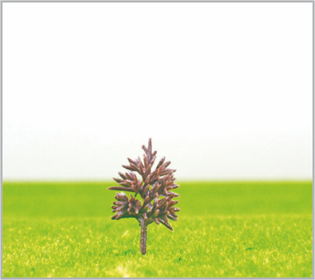 China B3812 OEM miniatura modelo árvores amarelo verde plástico pirâmide tronco 3.8 cm fornecedor