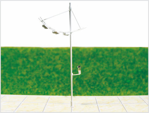 China OEM 6V luminoso Street modelo Poste 6,5 cm para Layout de trem fornecedor