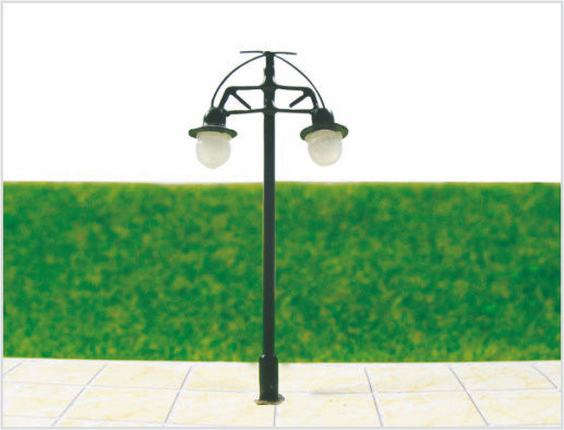 China T45 6V duas pontas Street plástico escala modelo poste para comboio Layout 6 cm fornecedor