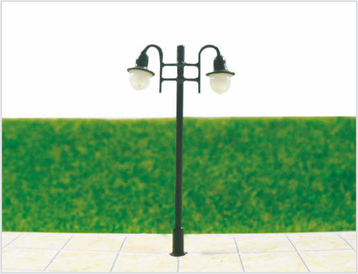 China T46 6V duas pontas Street plástico escala modelo poste para comboio Layout 6 cm fornecedor