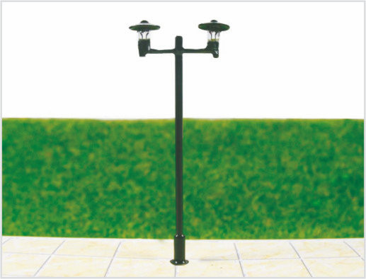 China T48 6V duas pontas Street plástico escala modelo poste para comboio Layout 6.5 cm fornecedor
