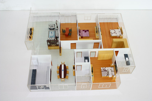 Fabricante modelo arquitectónico interior, modelo durável da disposição da casa fornecedor