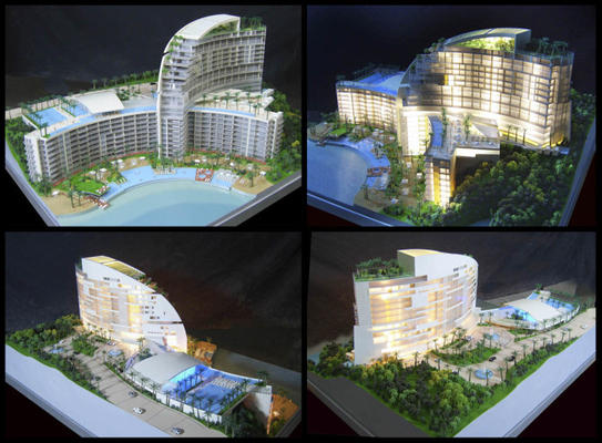 Fabricante modelo arquitectónico diminuto das casas de campo da praia, factura do modelo de planeamento do turismo fornecedor