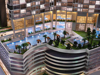 fabricante 3D modelo arquitectónico diminuto para o parque da exposição/fonte fornecedor