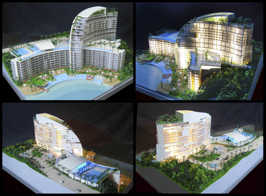 Fabricante modelo arquitectónico de cristal 3D bonito para a construção/construções de modelos fornecedor