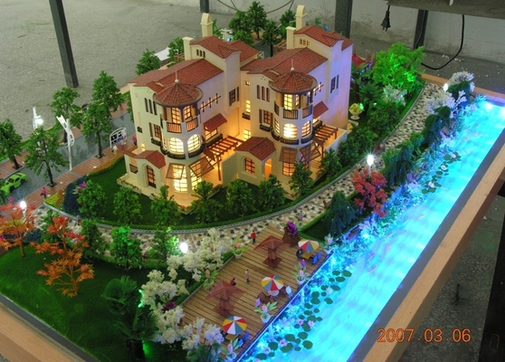 fabricante modelo arquitectónico da casa de campo 3D, iluminando a factura do modelo à escala da casa de campo fornecedor