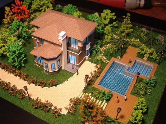fabricante modelo arquitectónico da casa de campo 3D, iluminando a factura do modelo à escala da casa de campo fornecedor