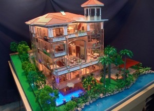 fabricante modelo arquitectónico da casa de campo 3D, factura durável do modelo à escala da iluminação fornecedor