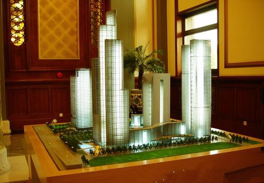 Fabricante modelo arquitectónico complexo comercial, iluminando modelos à escala fornecedor