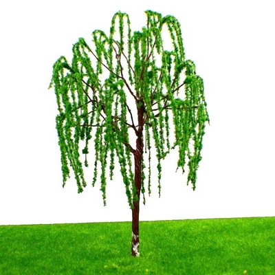 salgueiro modelo diminuto verde das árvores de 12cm para o 1:75 da cena do lago park da estrada de ferro/jardim do trem - disposição 100 fornecedor