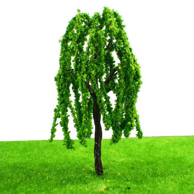 1:75 modelo diminuto das árvores 9cm do salgueiro verde - 100 para a disposição da cena do lago park do jardim fornecedor