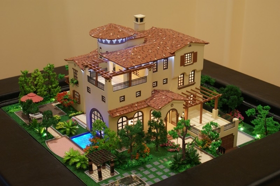 Cenário acrílico agradável do modelo à escala para iluminar a disposição da construção da casa de campo fornecedor