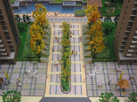 Cenário bonito do modelo à escala para a disposição feita sob encomenda da construção residencial fornecedor