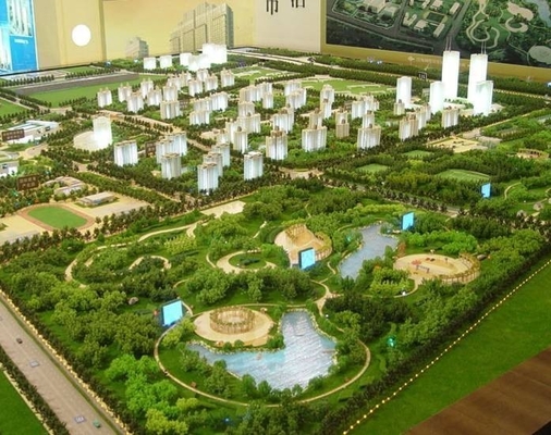 Cenário agradável do modelo à escala da iluminação para a disposição do planeamento de cidade fornecedor