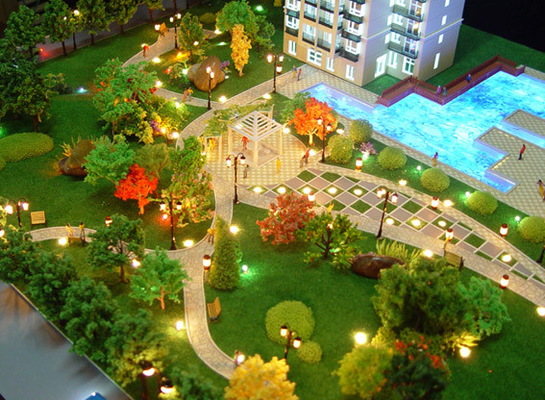 Cenário diminuto do modelo à escala da iluminação para Real Estate que constrói a disposição modelo fornecedor