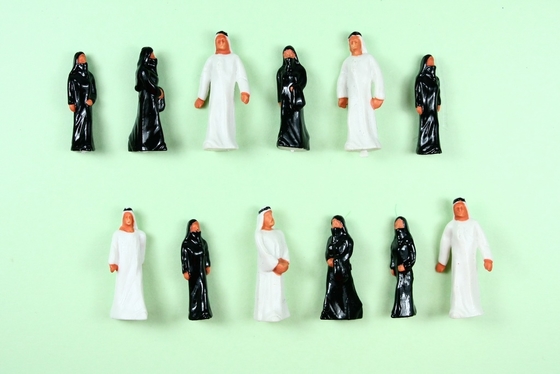 Figuras arquitectónicas pintadas dos povos do modelo à escala, árabe da escala OO do passageiro do trem 2.8cm fornecedor